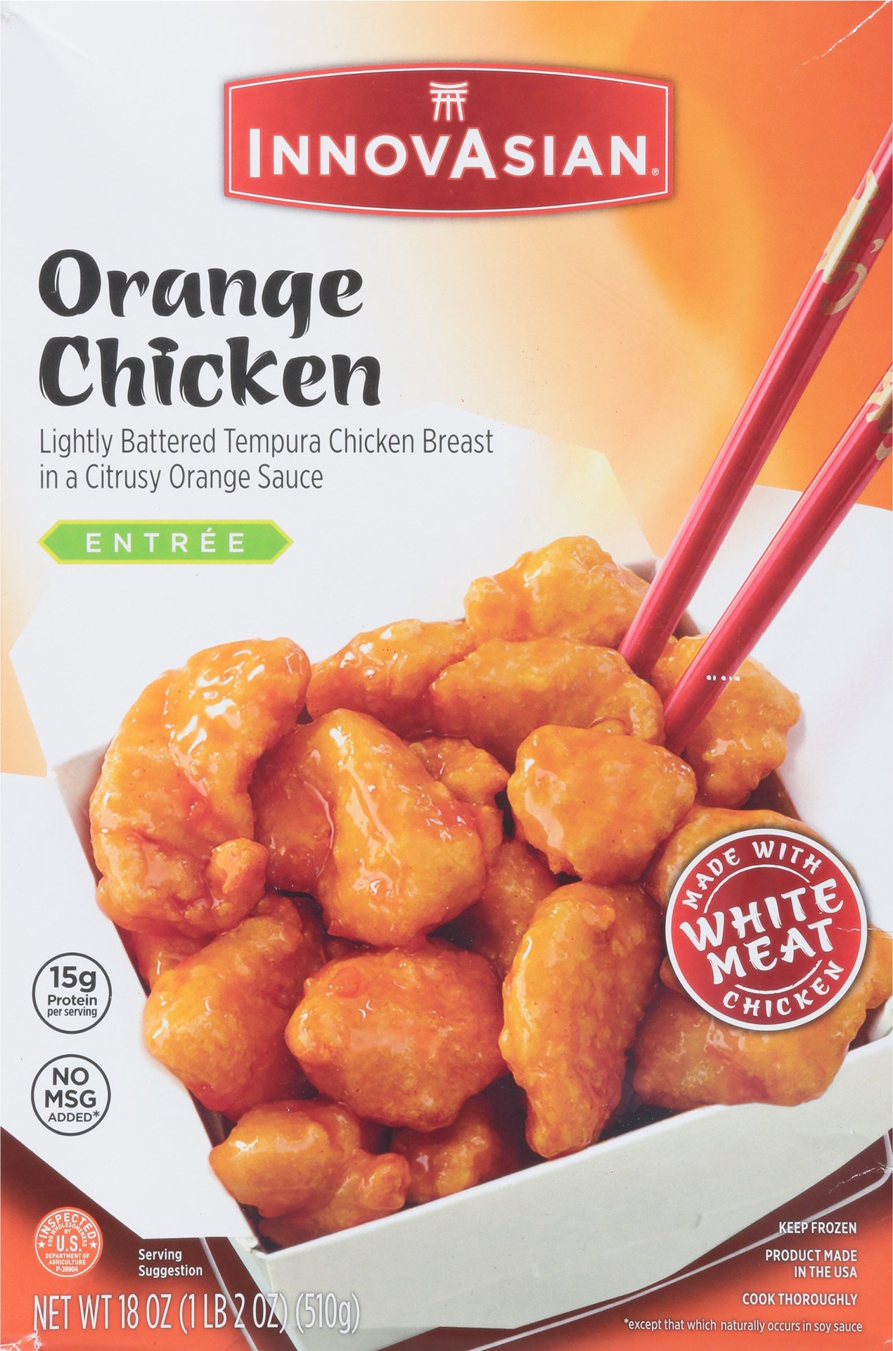 slide 1 of 9, InnovAsian Orange Chicken, 18 oz