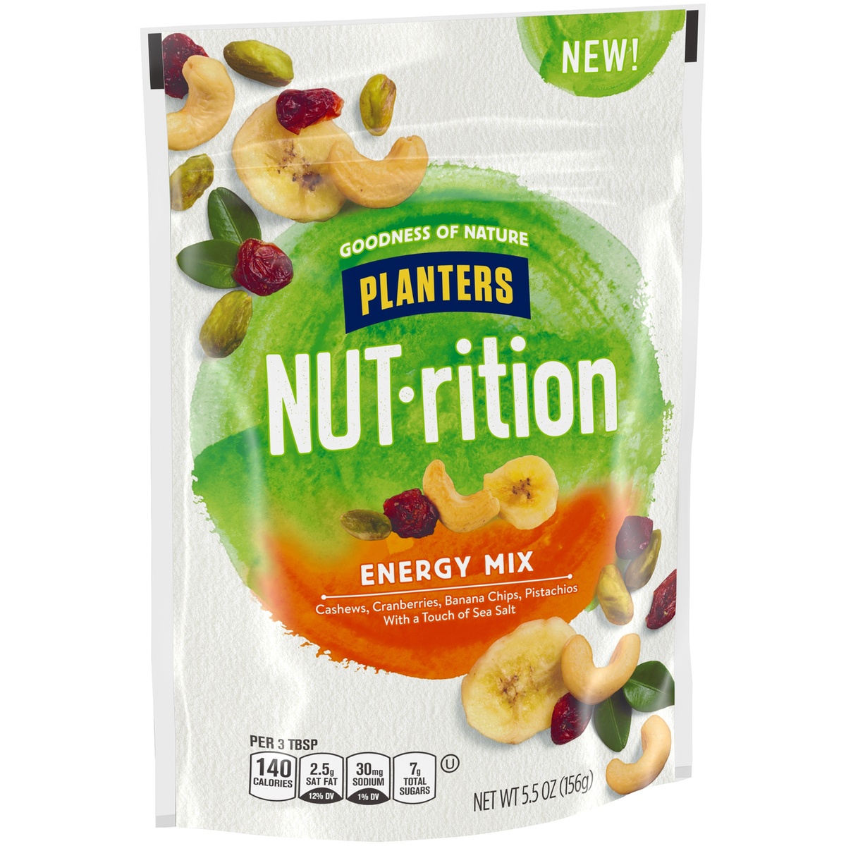slide 2 of 2, Planters NUT-rition Energy Mix With Dried Cranberries, Lightly Salted,Bag, 5.5 oz