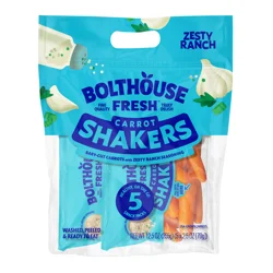 Bolthouse Fresh Zesty Ranch Flavor Carrot Shakers Snack Packs - 5 x 2.5 oz