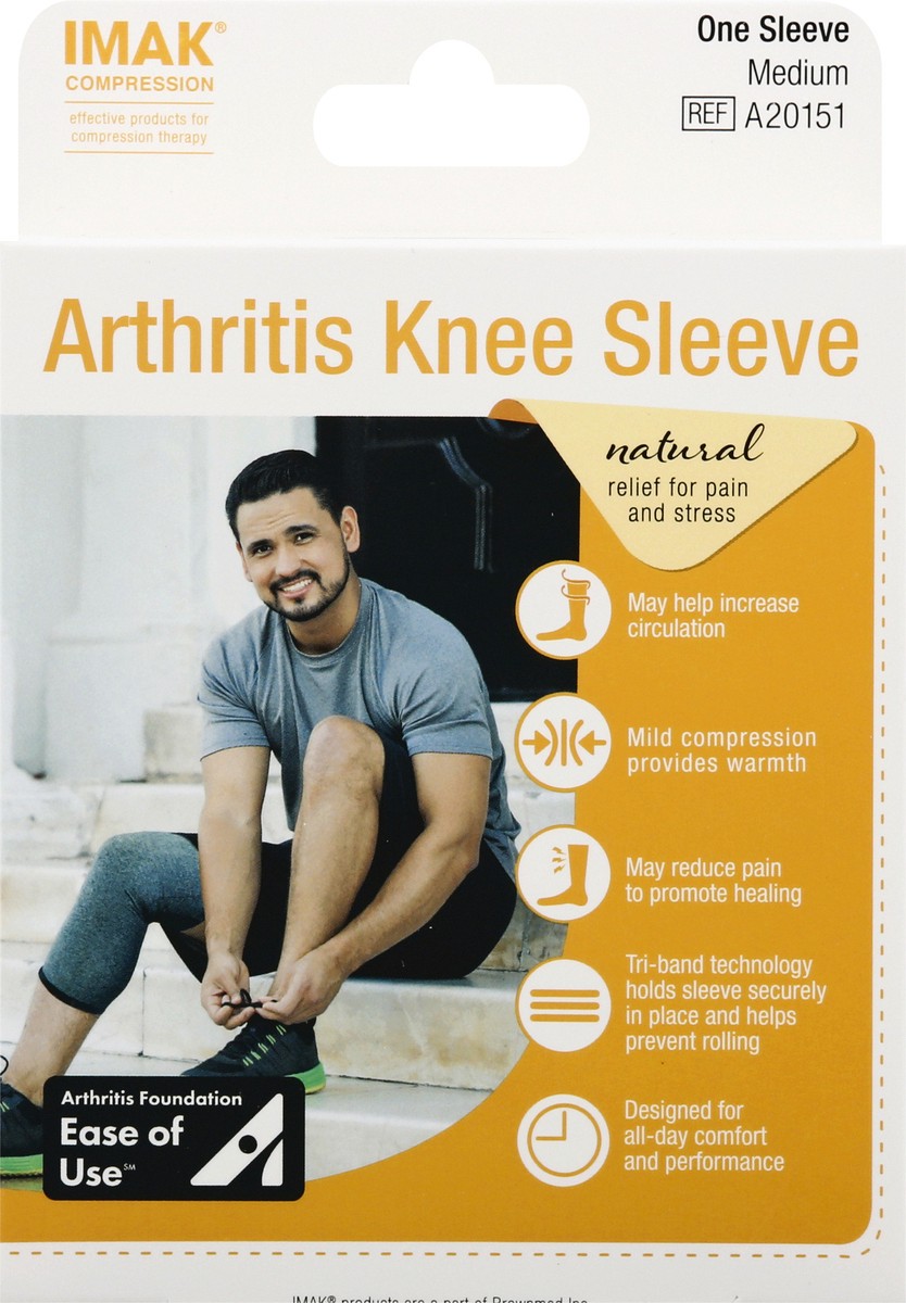 slide 1 of 6, IMAK Arthritis Knee Sleeve, 1 ct
