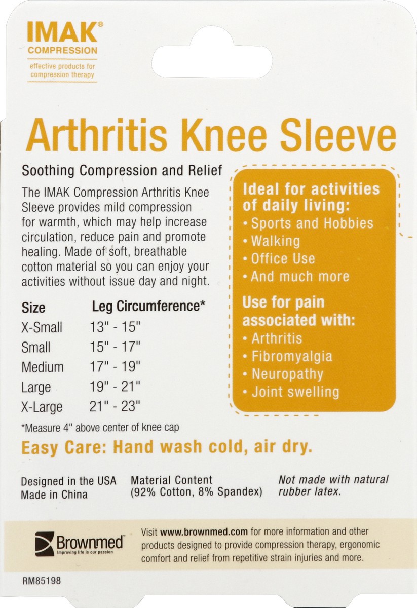 slide 3 of 6, IMAK Arthritis Knee Sleeve, 1 ct