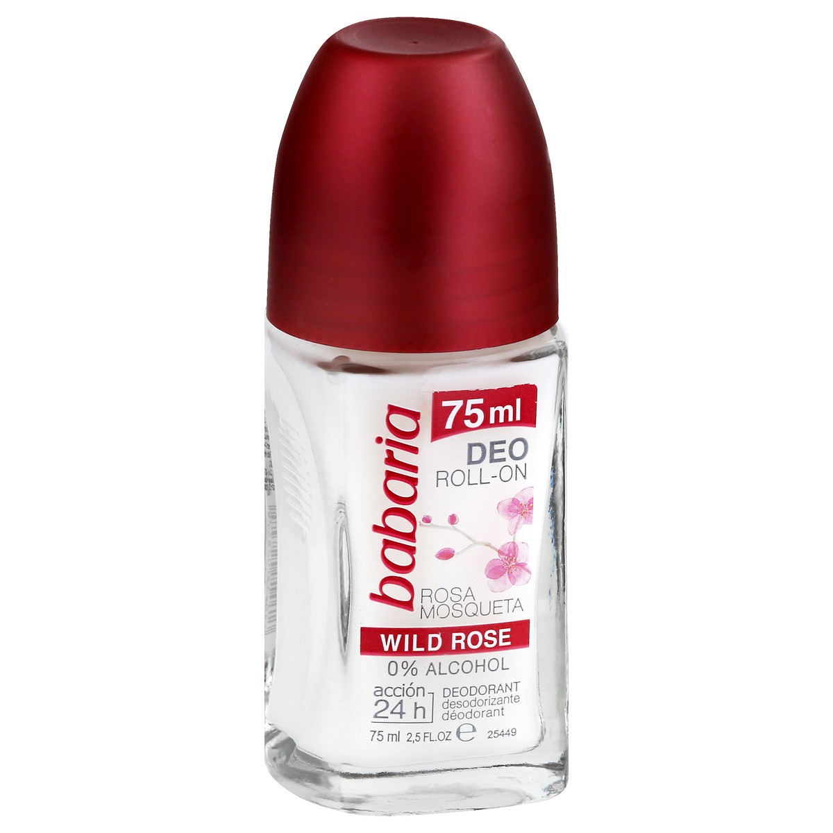 slide 2 of 4, Babaria Roll-On Wild Rose Deodorant 75 ml, 2.5 oz