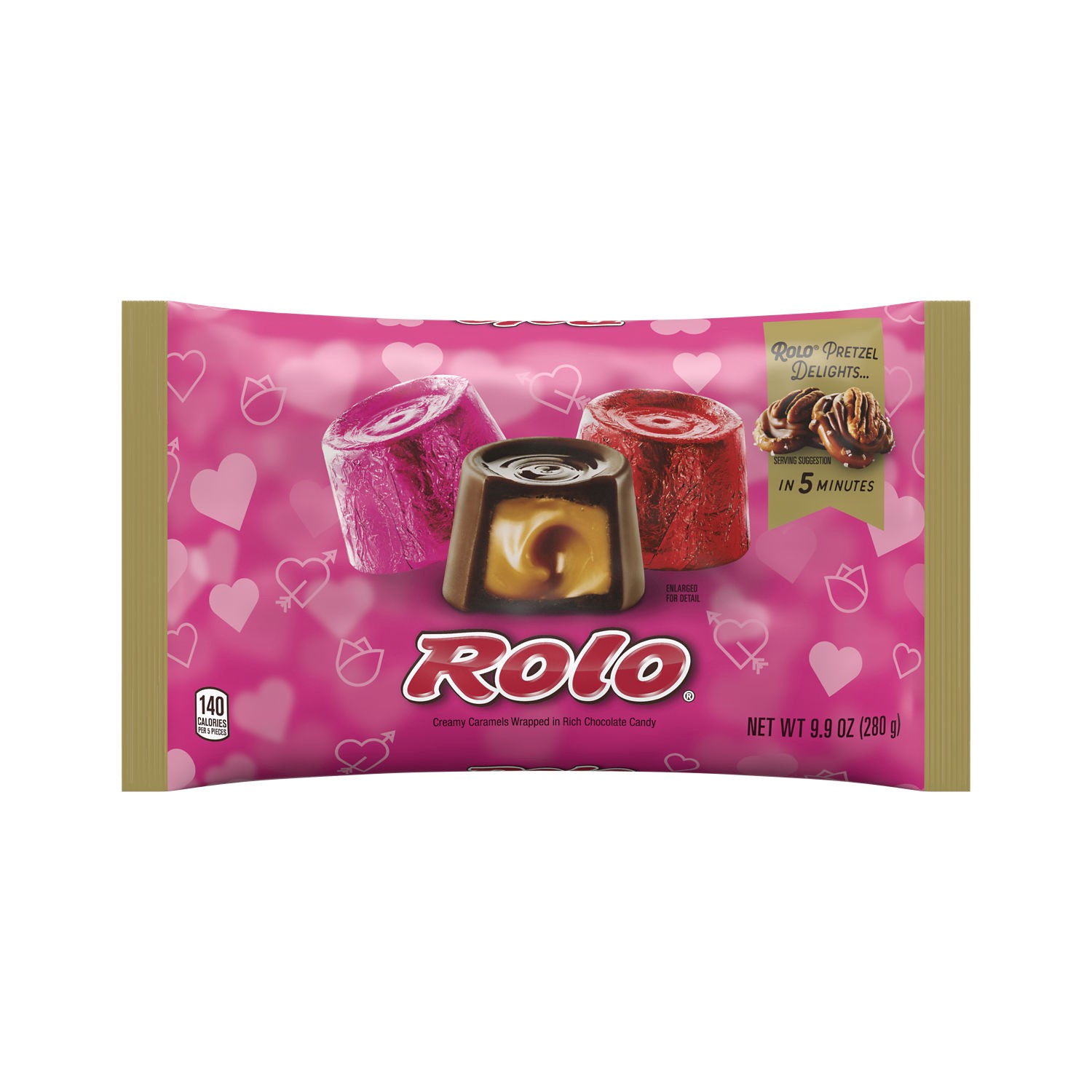 slide 1 of 8, Rolo Rich Chocolate Caramels, Valentine's Candy Bag, 9.9 oz, 9.9 oz