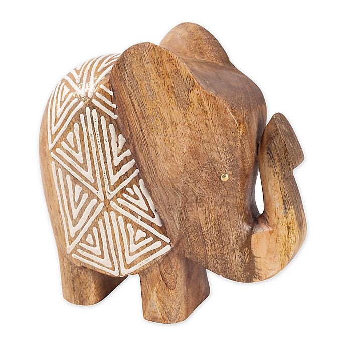 slide 1 of 1, Global Caravan Medium Wooden Elephant, 1 ct