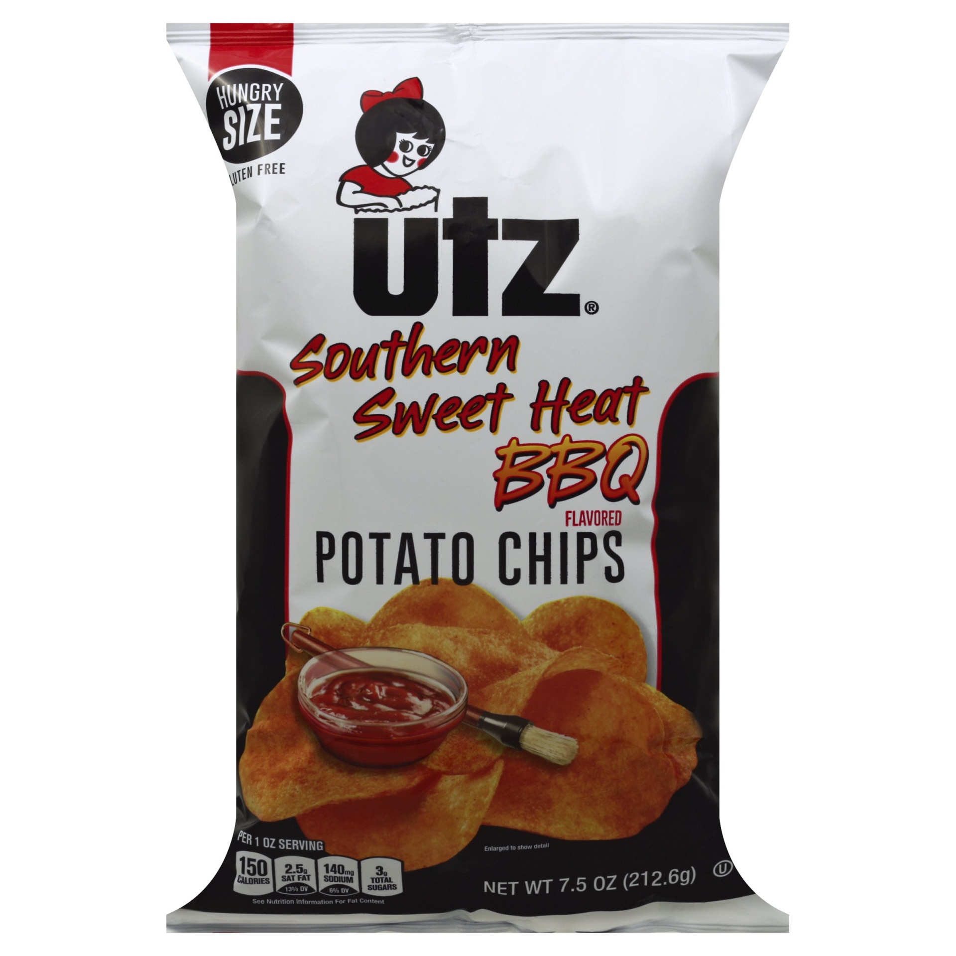 slide 1 of 1, Utz Southern Sweet Heat BBQ Potato Chips, 7.5 oz