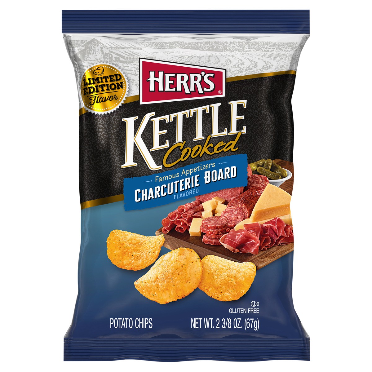 Herr's Kettle Cooked Charcuterie Board Flavored Potato Chips 2.375