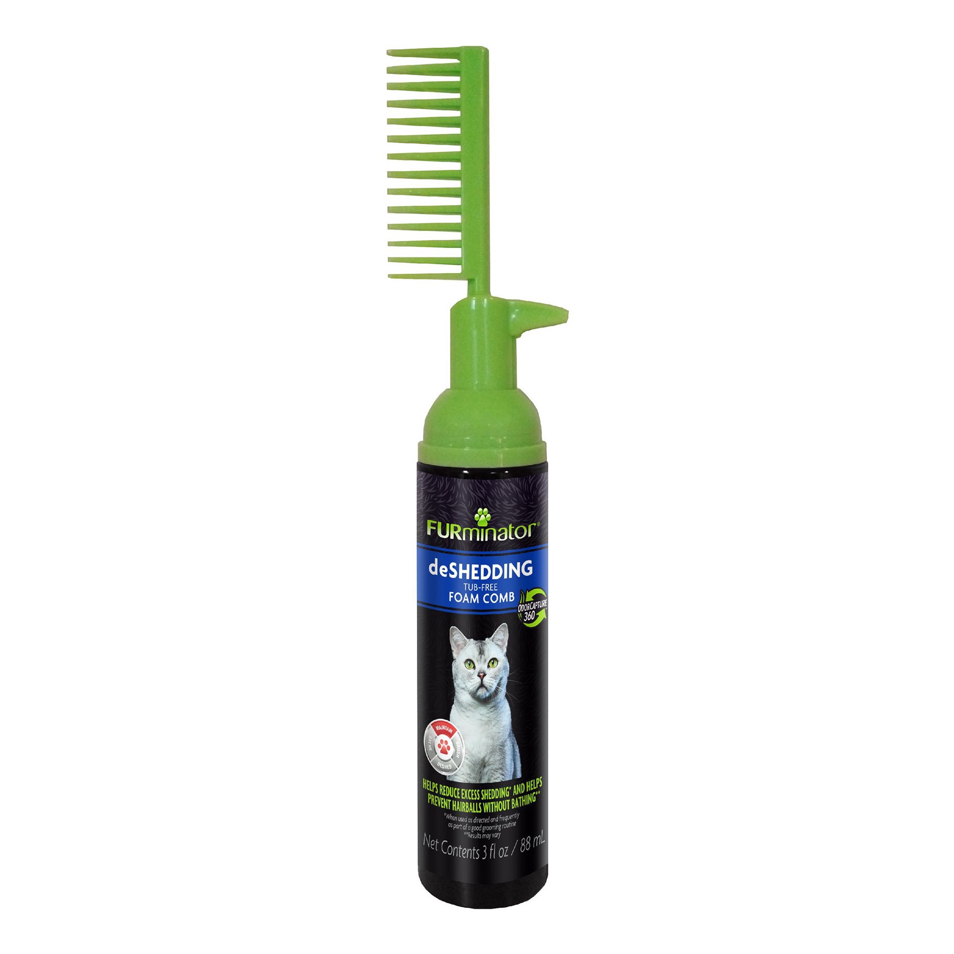 slide 1 of 1, FURminator Tub-Free deShedding Cat Foam Comb, 3 fl oz