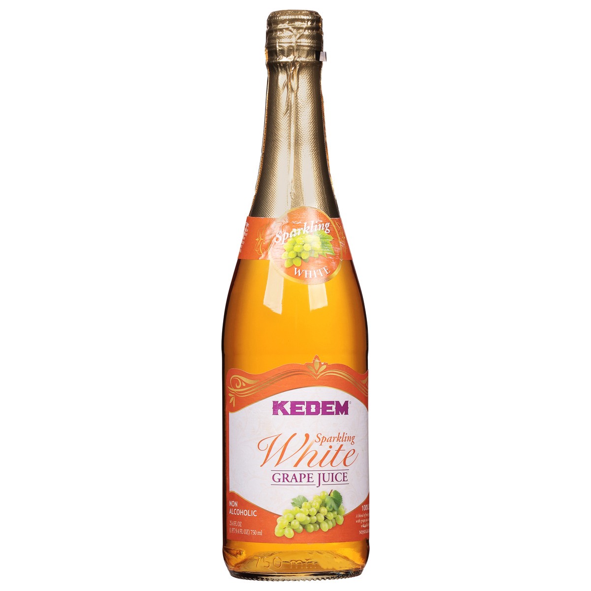 slide 2 of 9, Kedem White Grape Nat Sparkling Juice 100%, 25.4 fl oz