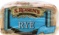 S. Rosen's Bohemian Style Rye, Unseeded, 24oz