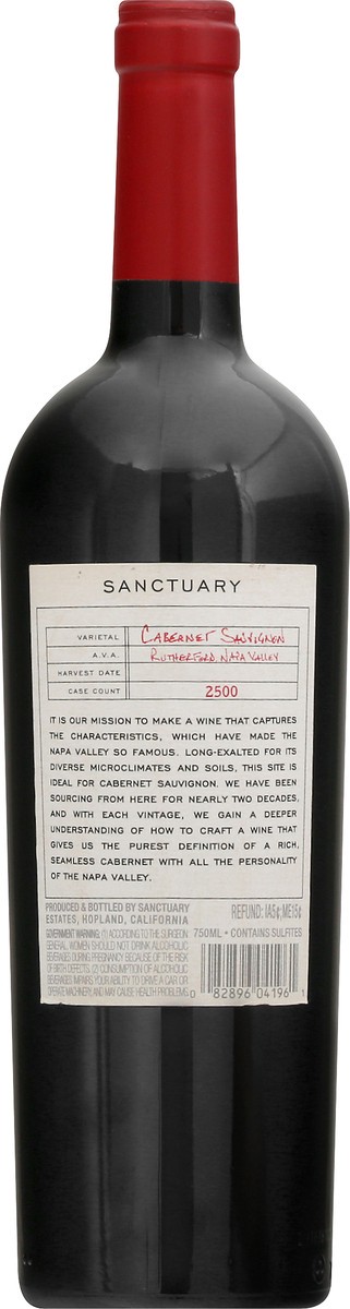 slide 9 of 11, Sanctuary Cabernet Sauvignon Red Wine, 750 ml