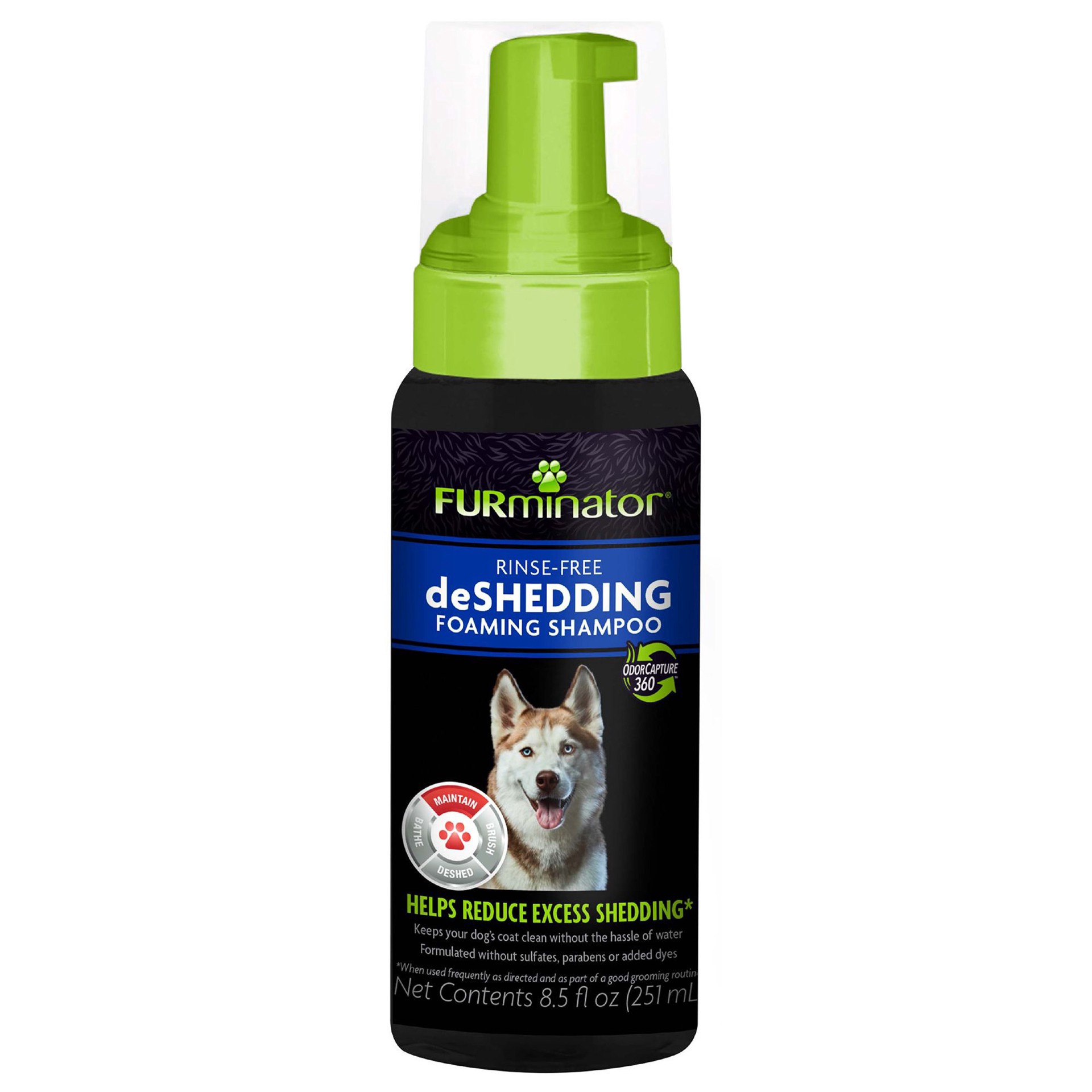 slide 1 of 1, FURminator Rinse-Free deShedding Foaming Dog Shampoo, 8 fl oz