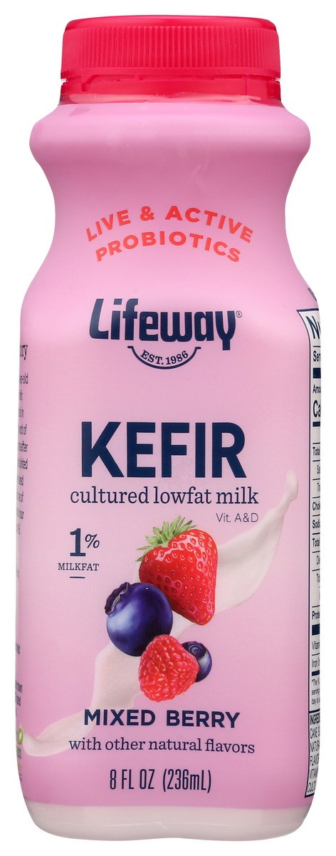 slide 8 of 9, Lifeway Mixed Berry Kefir, 8 oz