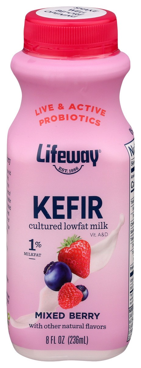 slide 1 of 9, Lifeway Mixed Berry Kefir, 8 oz