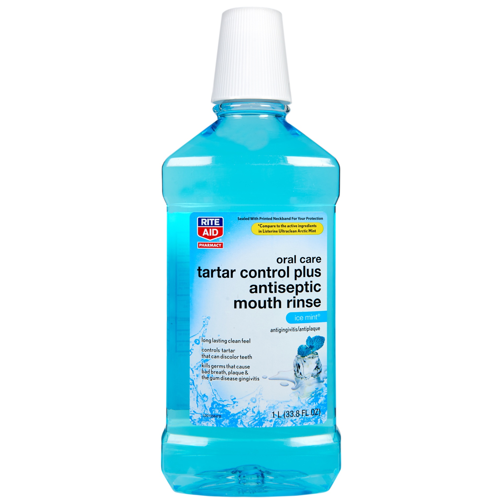 slide 1 of 2, Rite Aid Oral Care Tartar Control Plus Antiseptic Mouth Rinse, Ice Mint, 1 liter