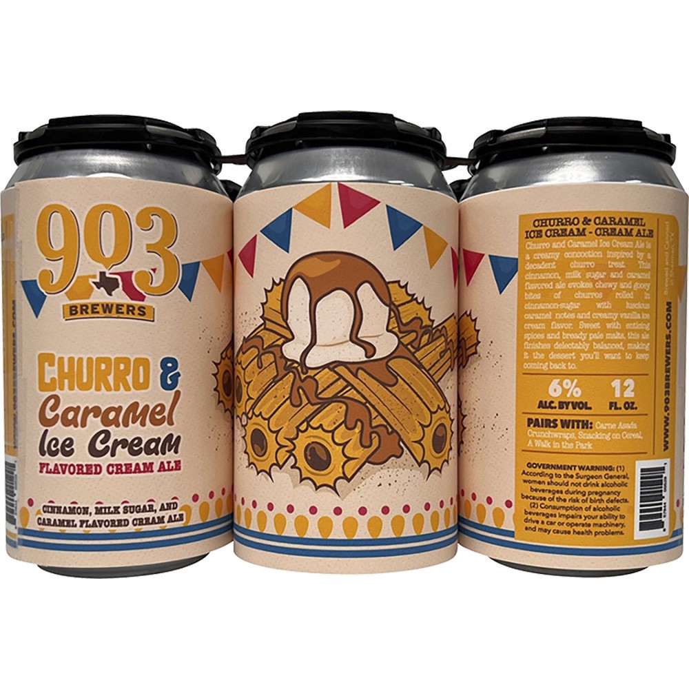 slide 1 of 1, 903 Brewers 903 Churro + Caramel Ice Cream, 12 oz