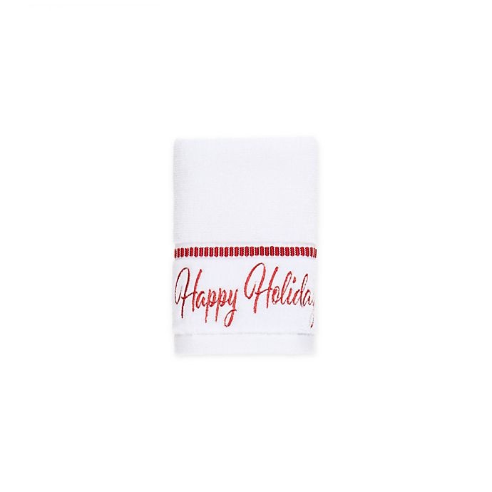 slide 1 of 1, Winter Wonderland Happy Holiday Hand Towels - White/Red, 2 ct