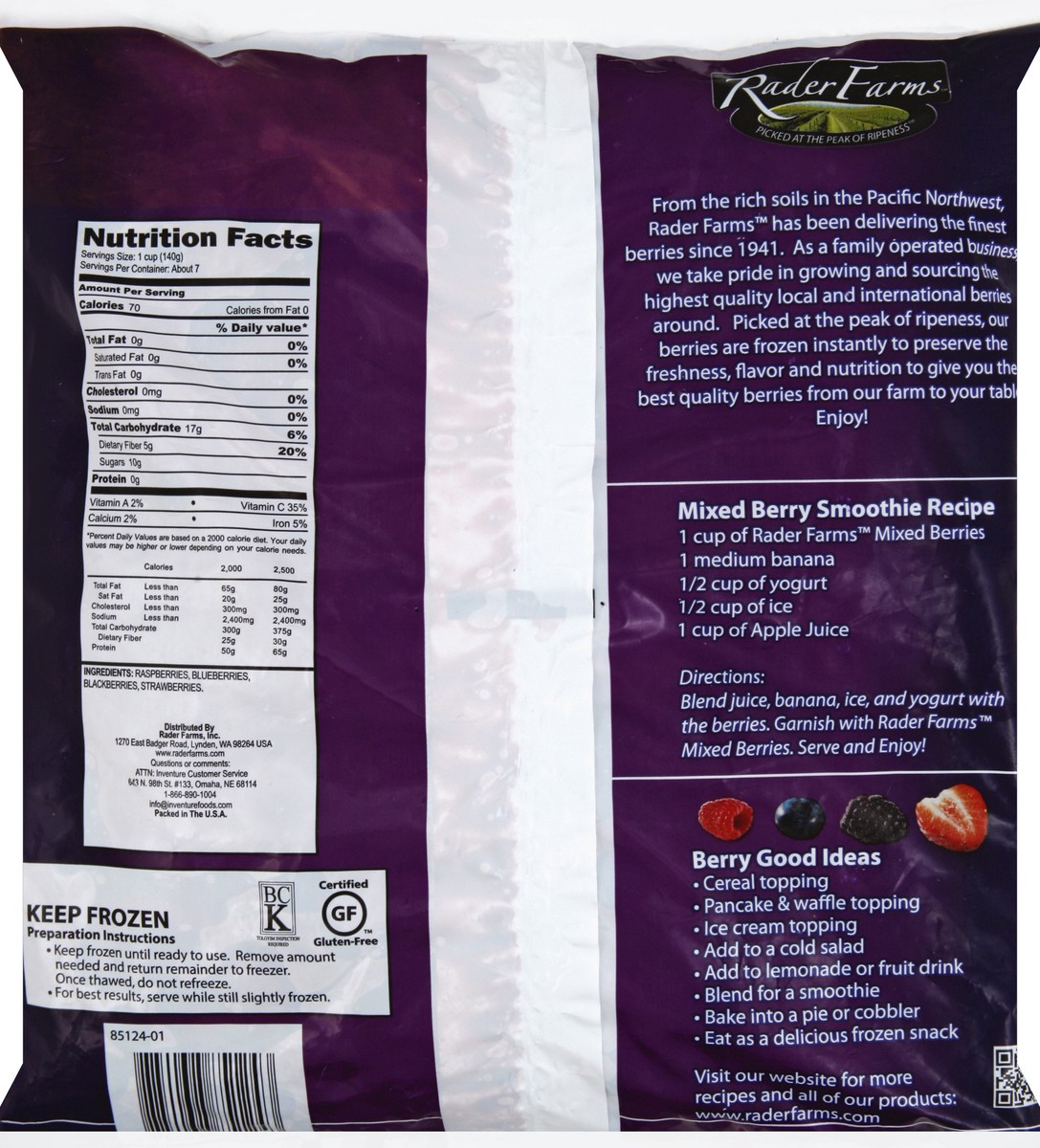 slide 6 of 8, Rader Farms Mixed Berry 36 oz, 36 oz