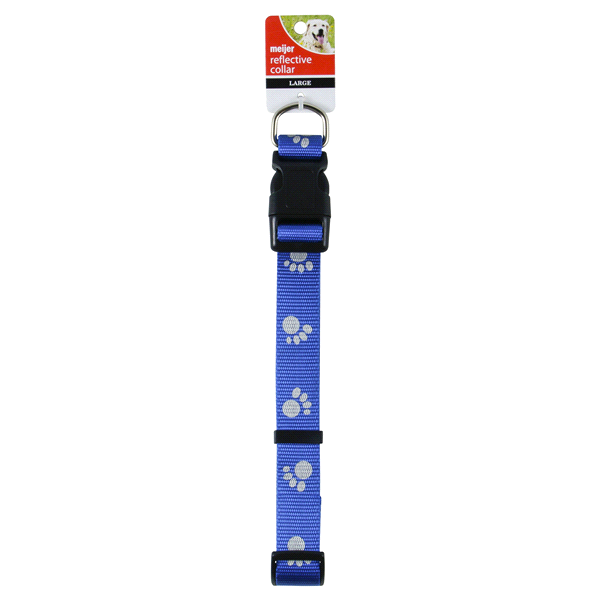 slide 1 of 2, Meijer Adjustable Dog Collar, Reflective, Blue, Large, LG