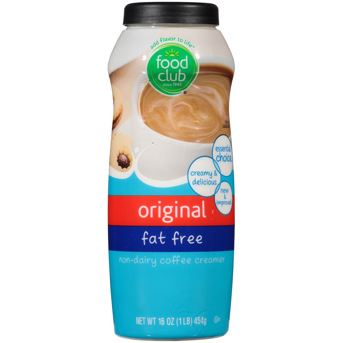 slide 9 of 10, Food Club Original Fat Free Non-Dairy Coffee Creamer, 16 oz