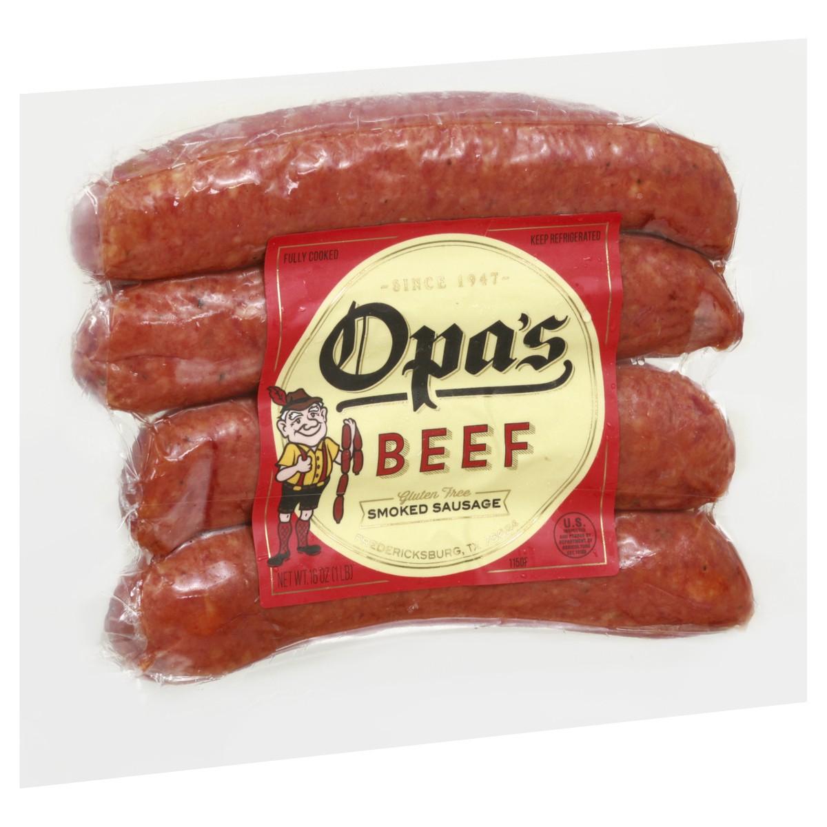 slide 10 of 13, Opa's Beef Smoked Sausage 16 oz, 16 oz