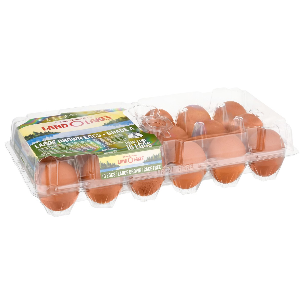 slide 13 of 13, Land O'Lakes Cage Free Brown Eggs Large 18 ea, 18 ct
