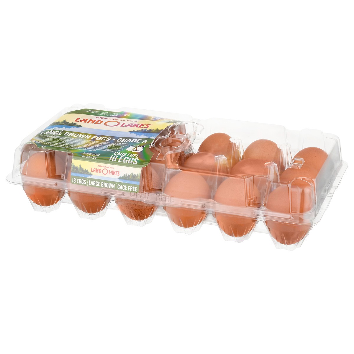 slide 11 of 13, Land O'Lakes Cage Free Brown Eggs Large 18 ea, 18 ct