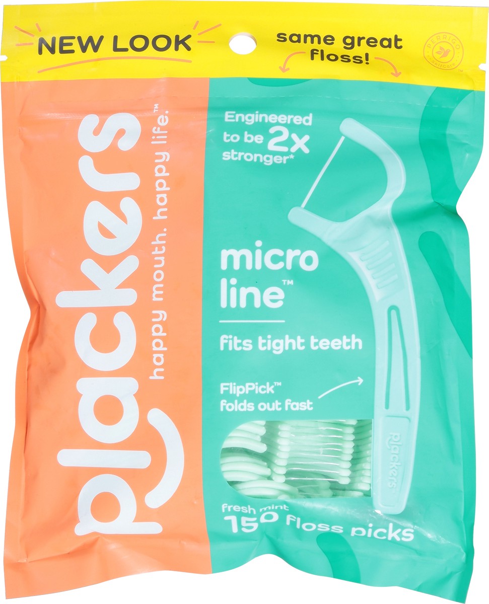 slide 6 of 9, Plackers Micro Line Fresh Mint Floss Picks 150 ea, 150 ct