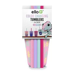 Ello Plastic 12 oz 4 pk Chameleon Color Changing Kids Cups Purple