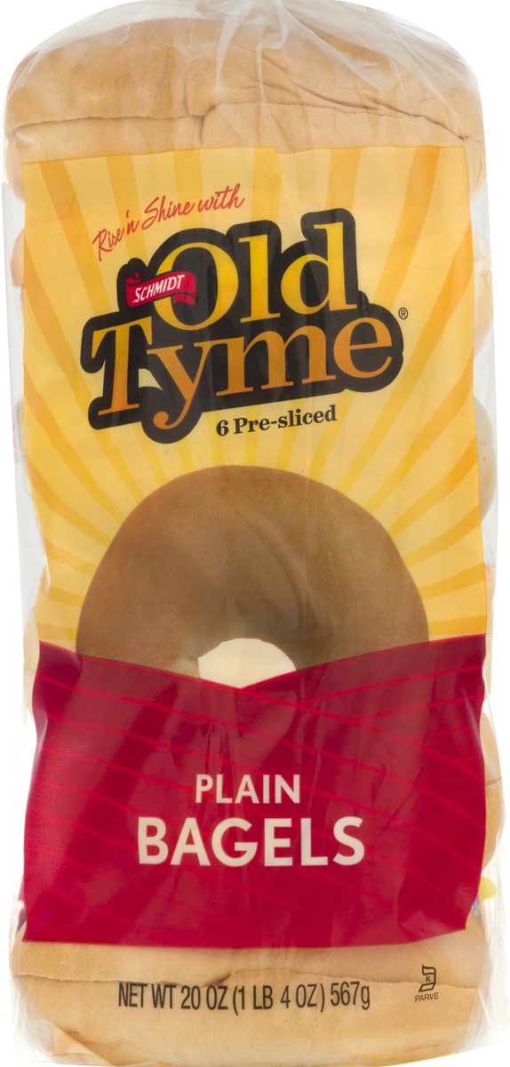 slide 3 of 8, Old Tyme Schmidt's Bagels Plain Pre-Sliced, 20 oz