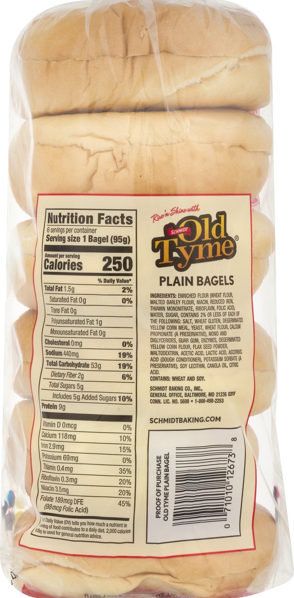 slide 2 of 8, Old Tyme Schmidt's Bagels Plain Pre-Sliced, 20 oz