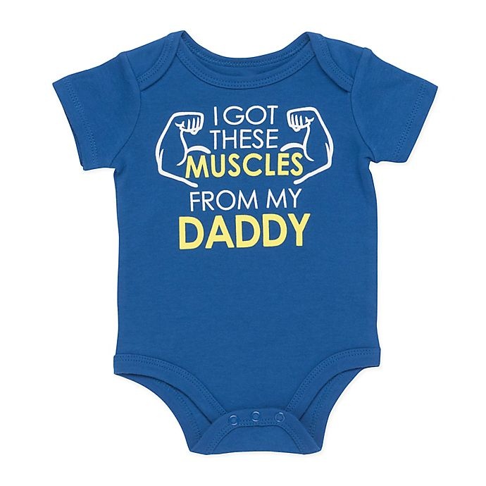 slide 1 of 1, Baby Starters I Got These Muscles from My Daddy'' Bodysuit - Blue'', 1 ct