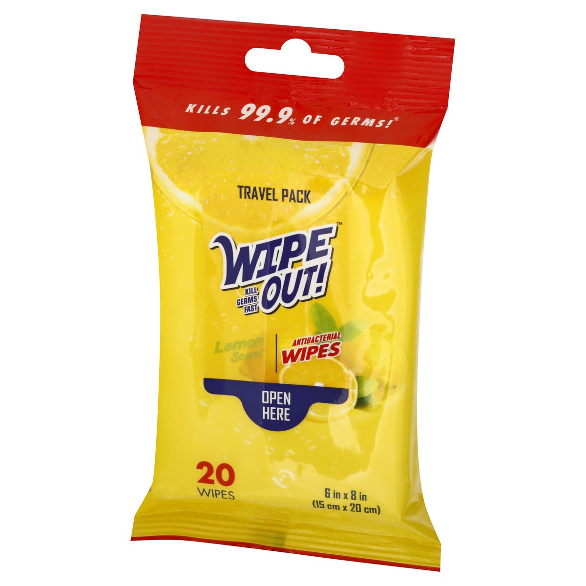 slide 8 of 10, WipeOut Travel Pack Antibacterial Lemon Scent Wipes 20 ea, 20 ct