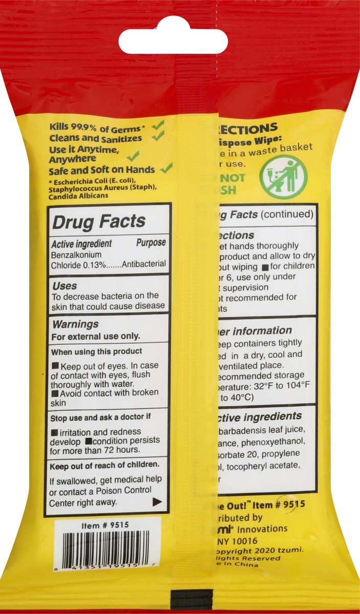 slide 4 of 10, WipeOut Travel Pack Antibacterial Lemon Scent Wipes 20 ea, 20 ct