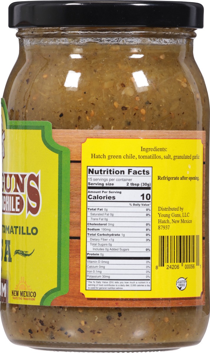 slide 8 of 13, Young Guns Medium Green Chile and Tomatillo Salsa - 16 oz, 16 oz
