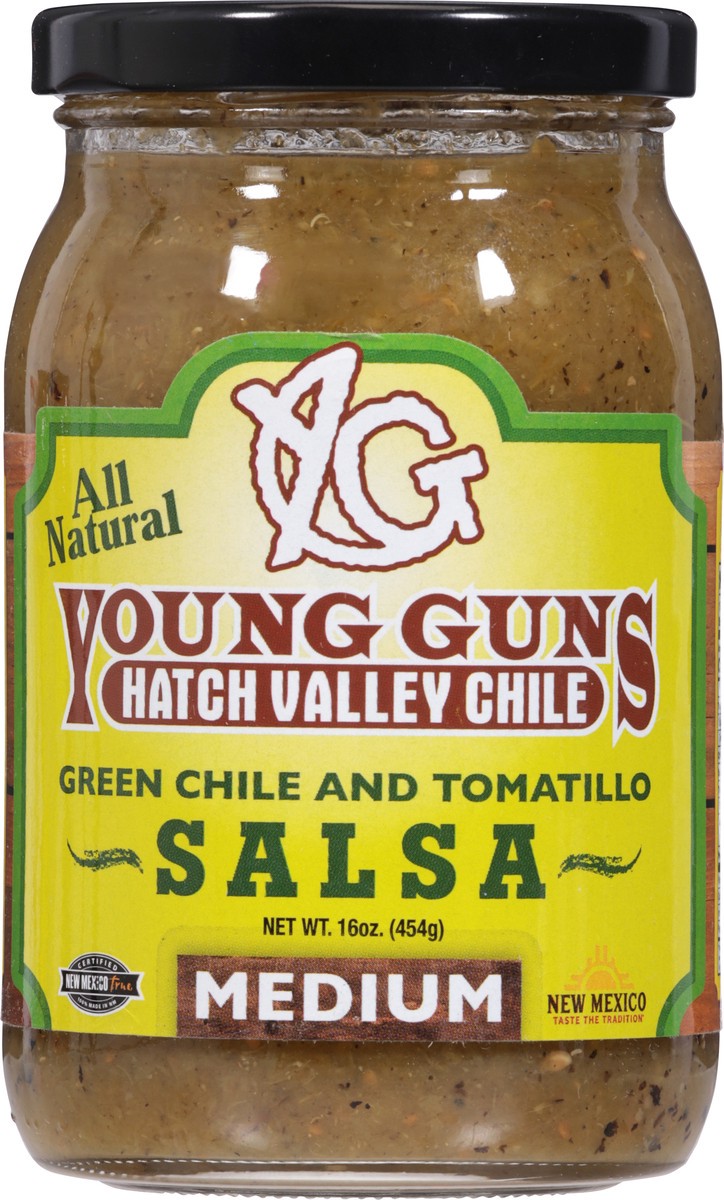 slide 10 of 13, Young Guns Medium Green Chile and Tomatillo Salsa - 16 oz, 16 oz