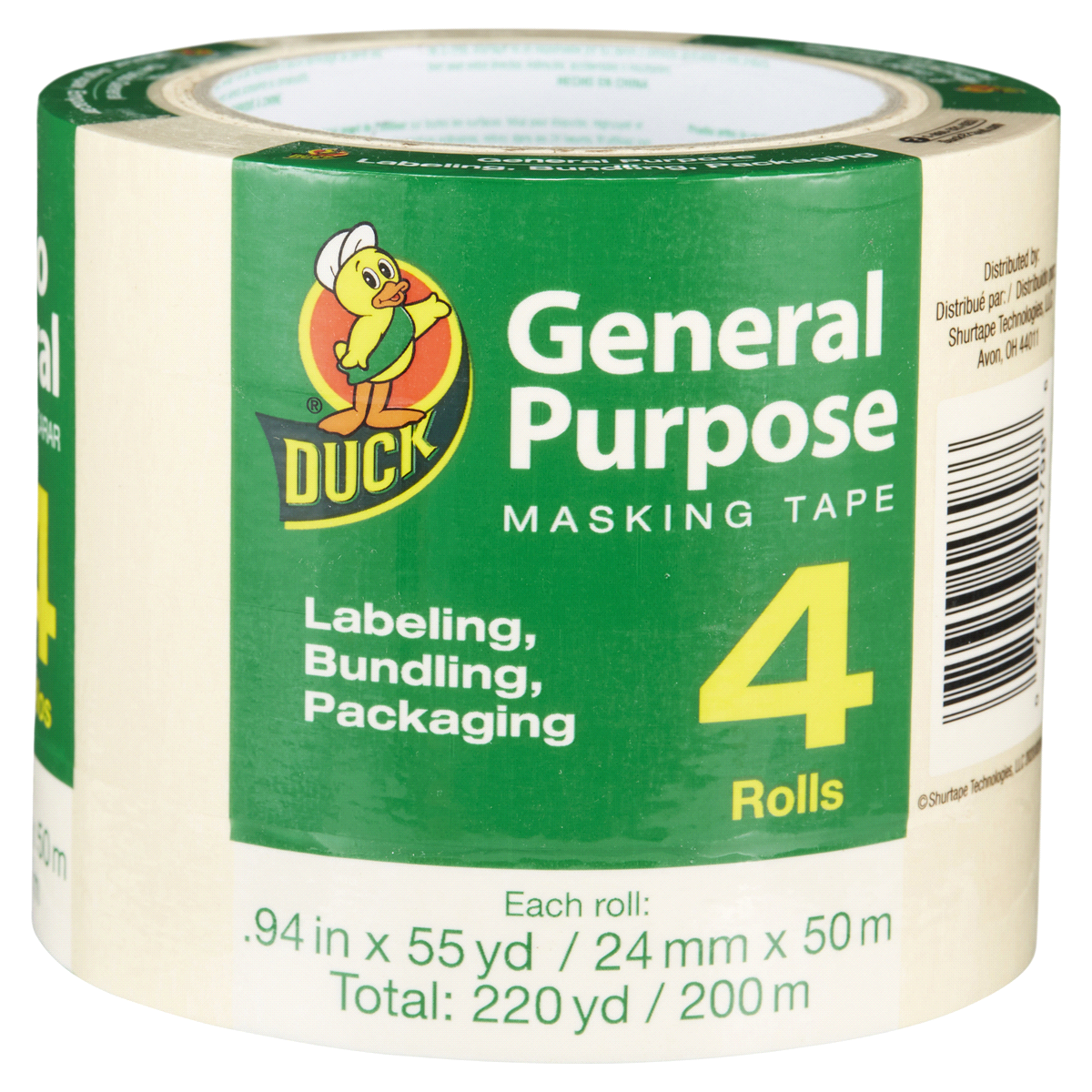 slide 1 of 29, Duck General Purpose Masking Tape, 4 ct