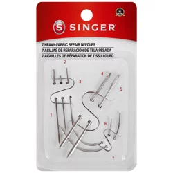 SINGER Heavy Fabric Repair Needle - Heavy Duty Household Hand Needles, Canvas, Carpet, Leather, Sacks, Sail, Upholstery Needles, 7 Count
