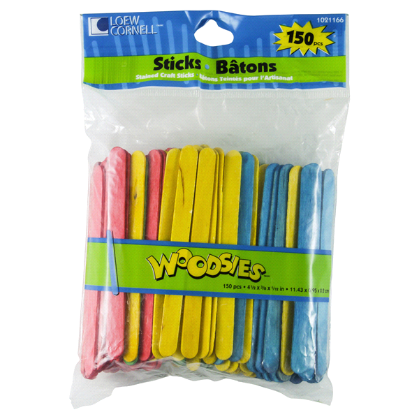 slide 1 of 1, Woodsies Color Craft Sticks, 150 ct