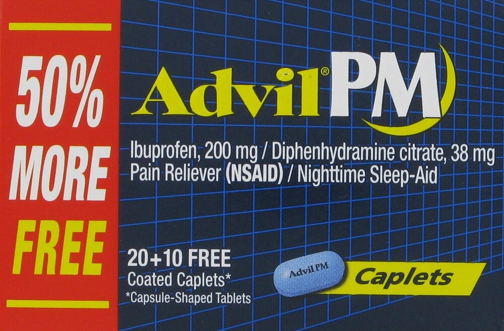 slide 1 of 2, Advil Pm Pain Reliever/Nighttime Sleep Aid Capsules Ibuprofen Diphenhydramine, 30 ct