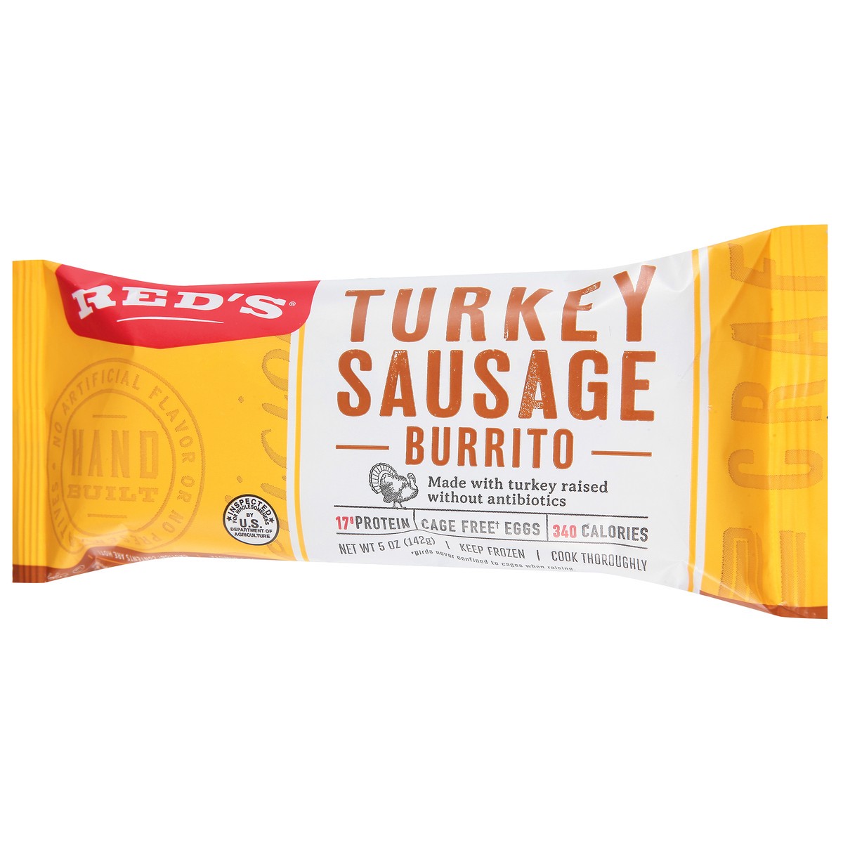slide 3 of 9, Red's Turkey Sausage, Egg & Three Cheese Breakfast Burrito, 5 oz