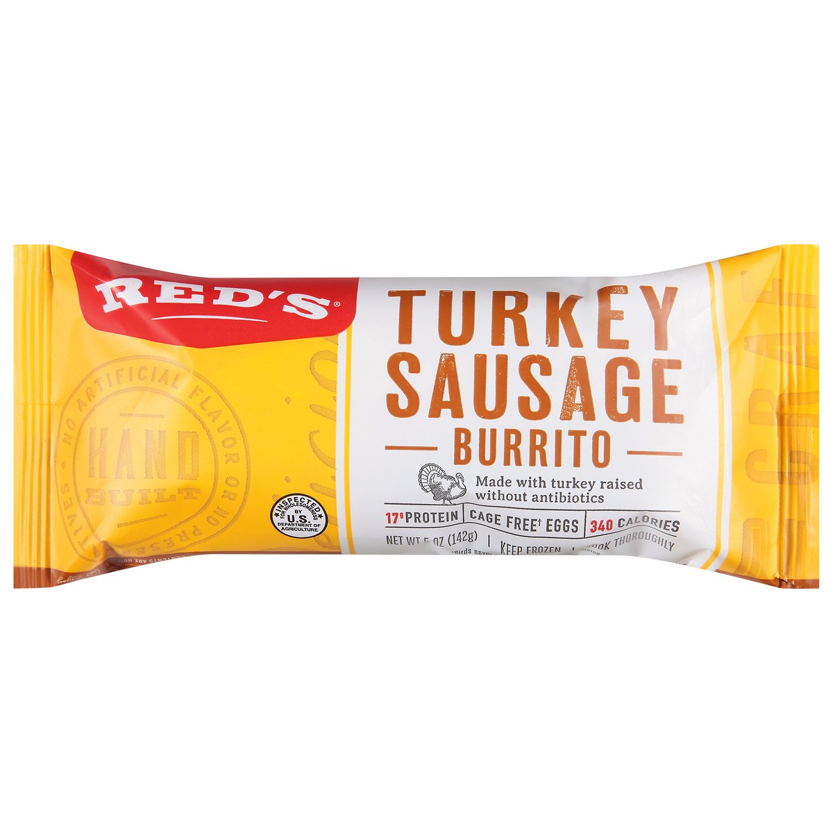 slide 1 of 9, Red's Turkey Sausage, Egg & Three Cheese Breakfast Burrito, 5 oz