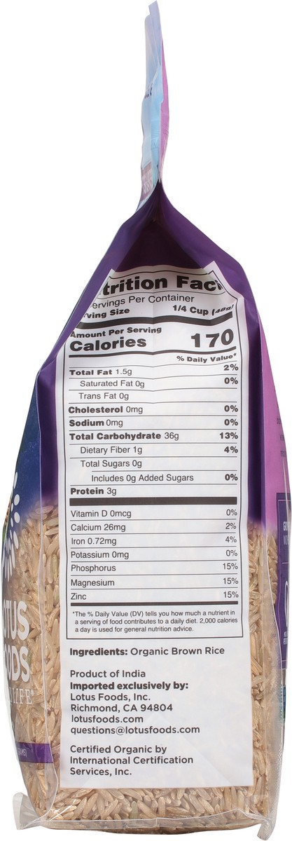 slide 7 of 12, Lotus Foods Organic Brown Basmati Rice 30 oz, 30 oz