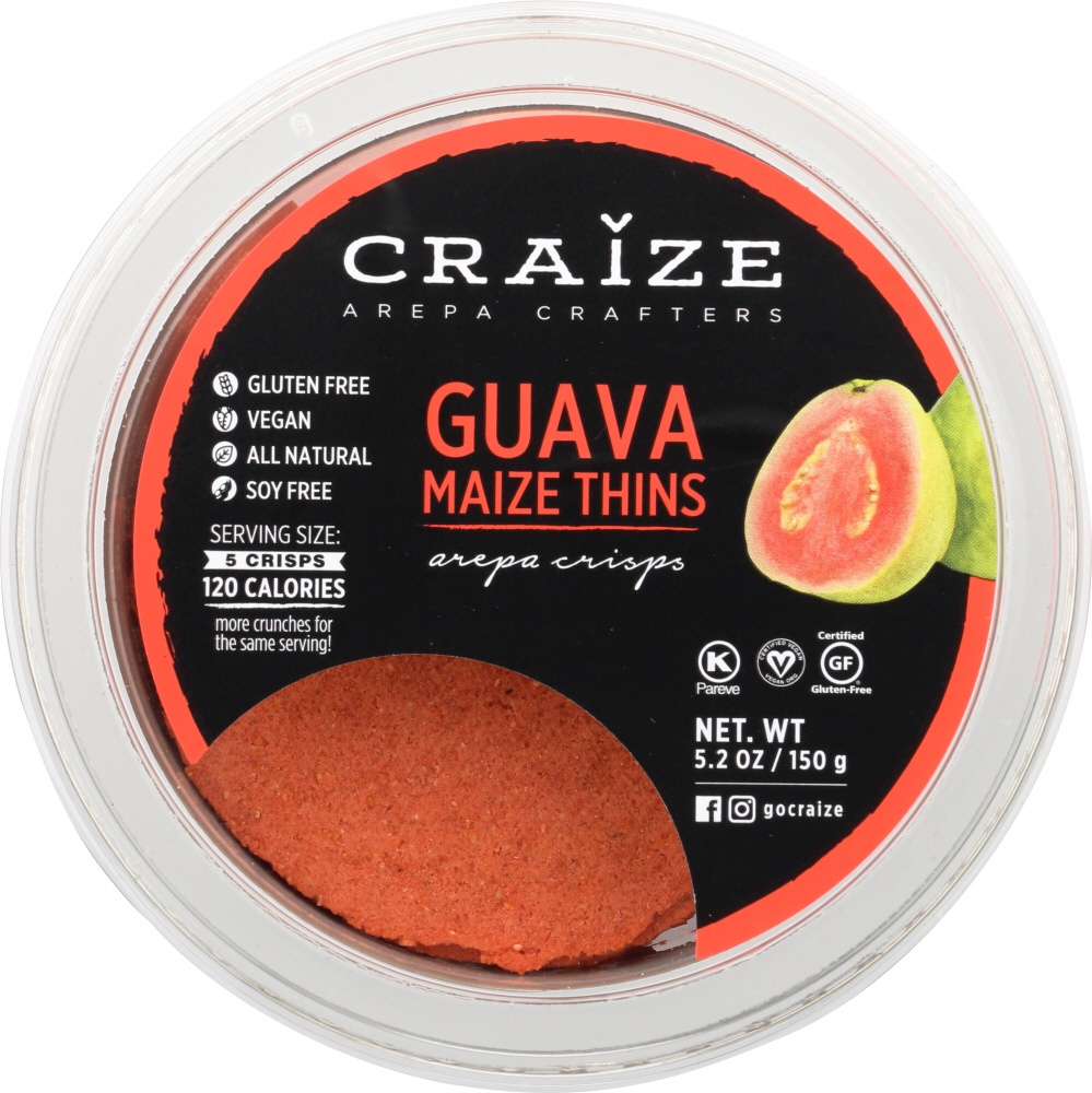 slide 1 of 1, Craize Guava Maize Thins Crackers, 5.2 oz