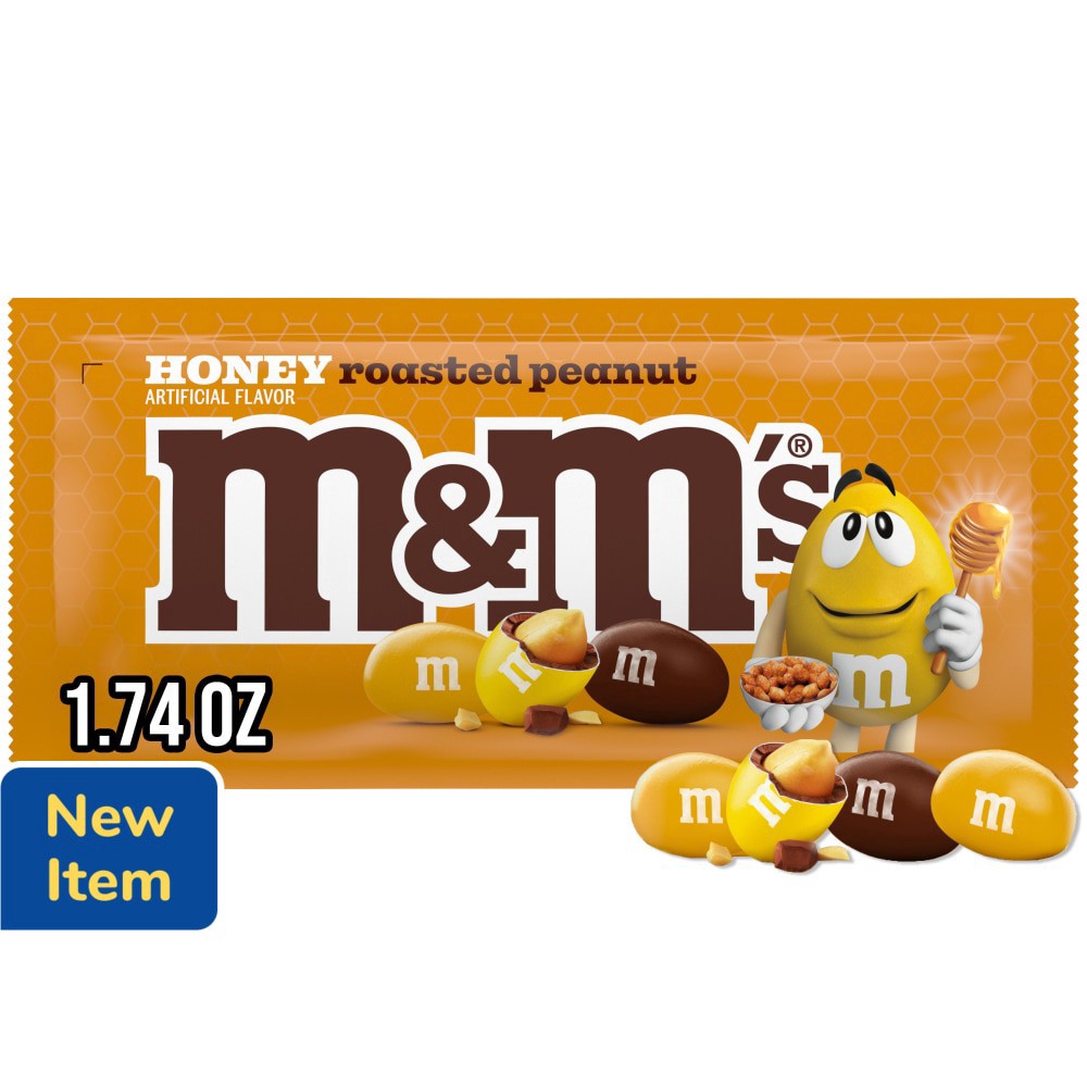 slide 1 of 1, M&M's Honey Roasted Peanut Chocolate Candy Pack, 1.74 oz