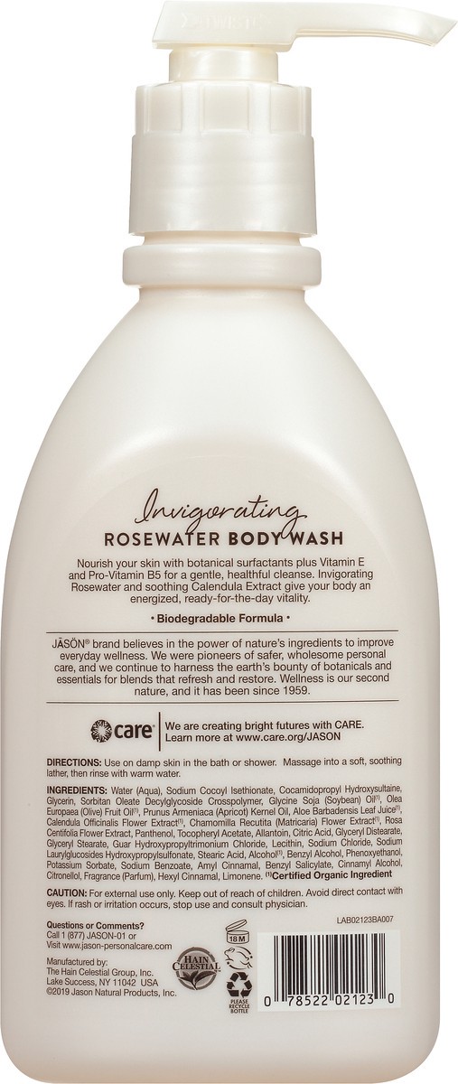 slide 4 of 8, Jason Invigorating Rosewater Body Wash, 30 oz