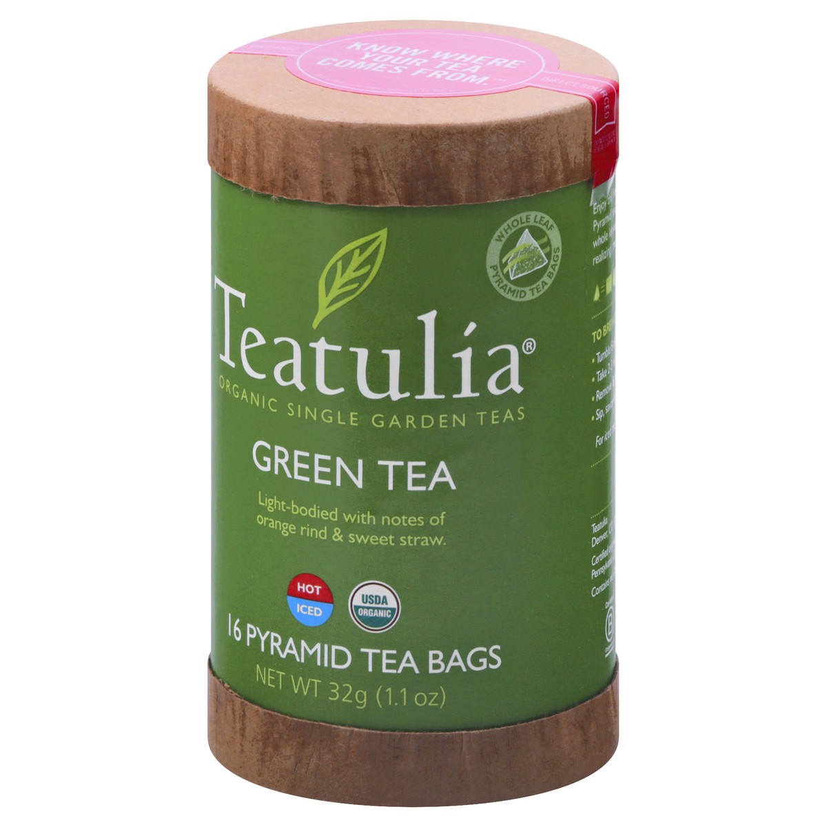 slide 7 of 12, Teatulia Pyramid Tea Bags Green Tea 16 ea, 16 ct