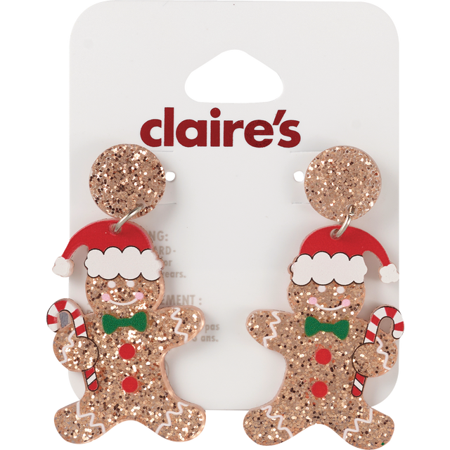 slide 1 of 1, Claires Ch Earrings Gngrbrd, 1 ct
