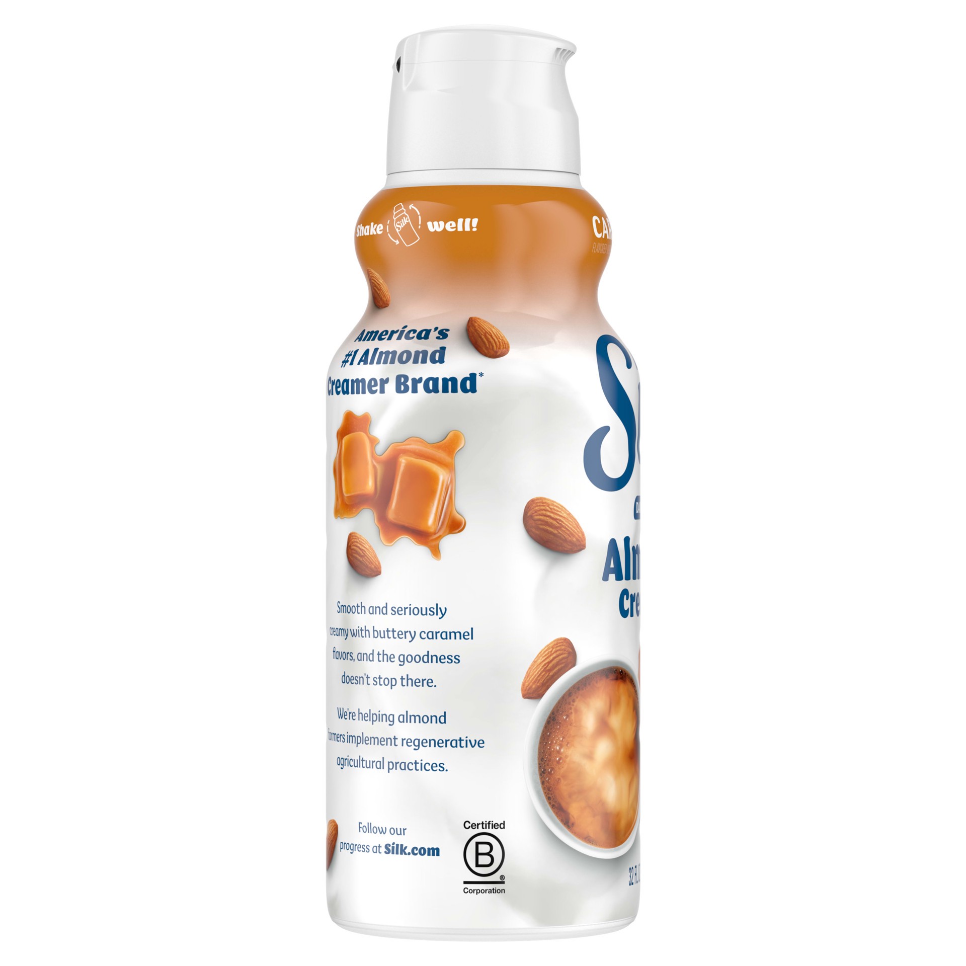 slide 4 of 5, Silk Caramel Almond Creamer - 32 fl oz (1qt) Bottle, 32 fl oz