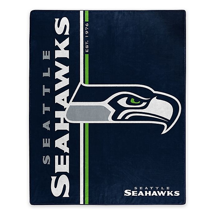 slide 1 of 1, NFL Seattle Seahawks Royal Plush Raschel Throw, 1 ct