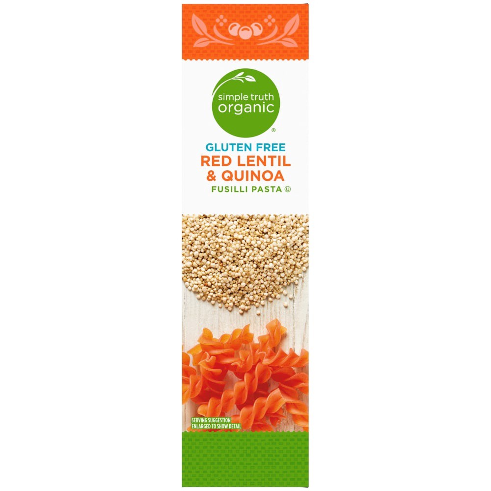 slide 3 of 5, Simple Truth Organic Gluten Free Red Lentil Quinoa Fusilli Pasta, 8 oz